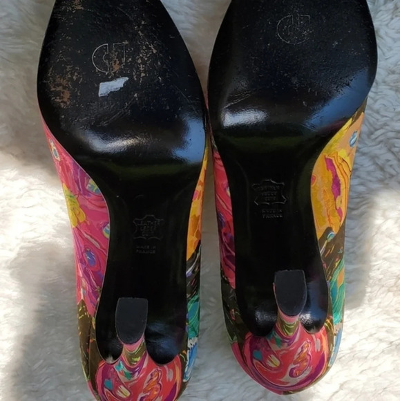 Charles Jourdan vintage print pumps 9 - Picture 6 of 9